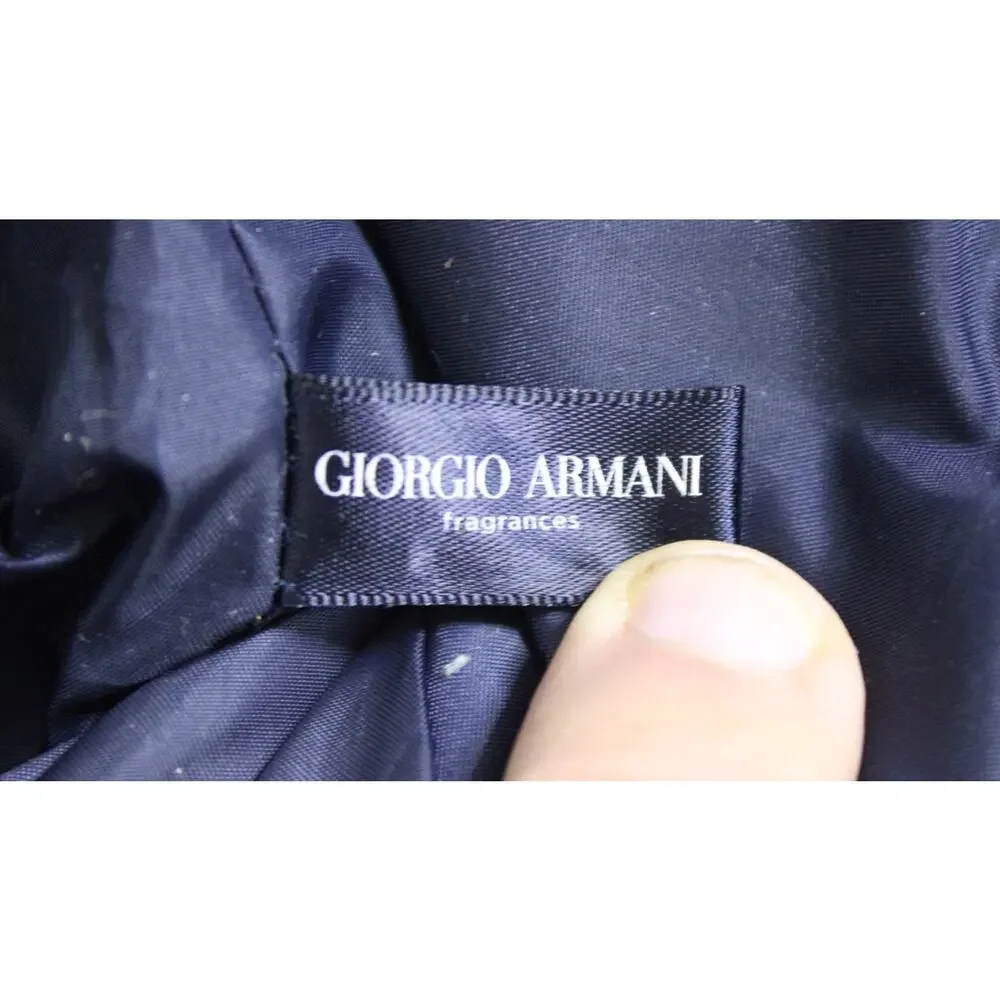 Giorgio Armani Tote Duffle Travel Bag L Blue Matière Mens Folding